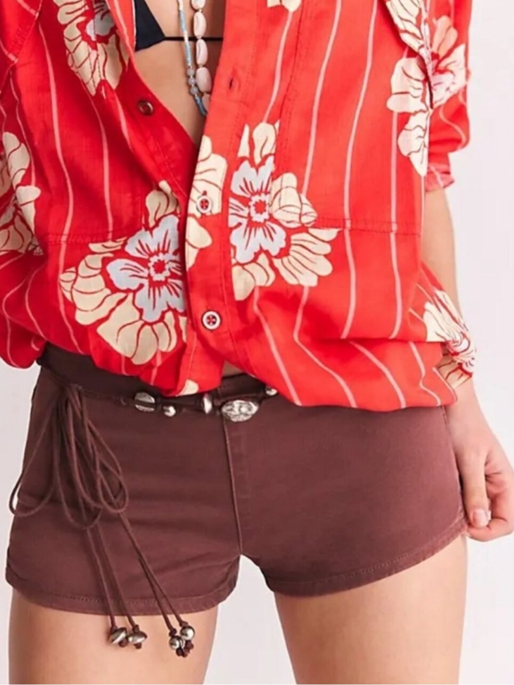 Free People We The Free Sahara Mini Shorts Chocolate Brown NWT Size 31